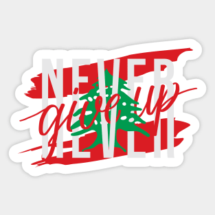 Lebanese Never Give Up Flag of Lebanon Solidarity Design Sticker